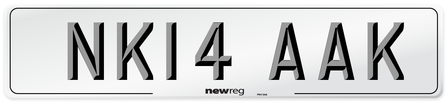 NK14 AAK Number Plate from New Reg